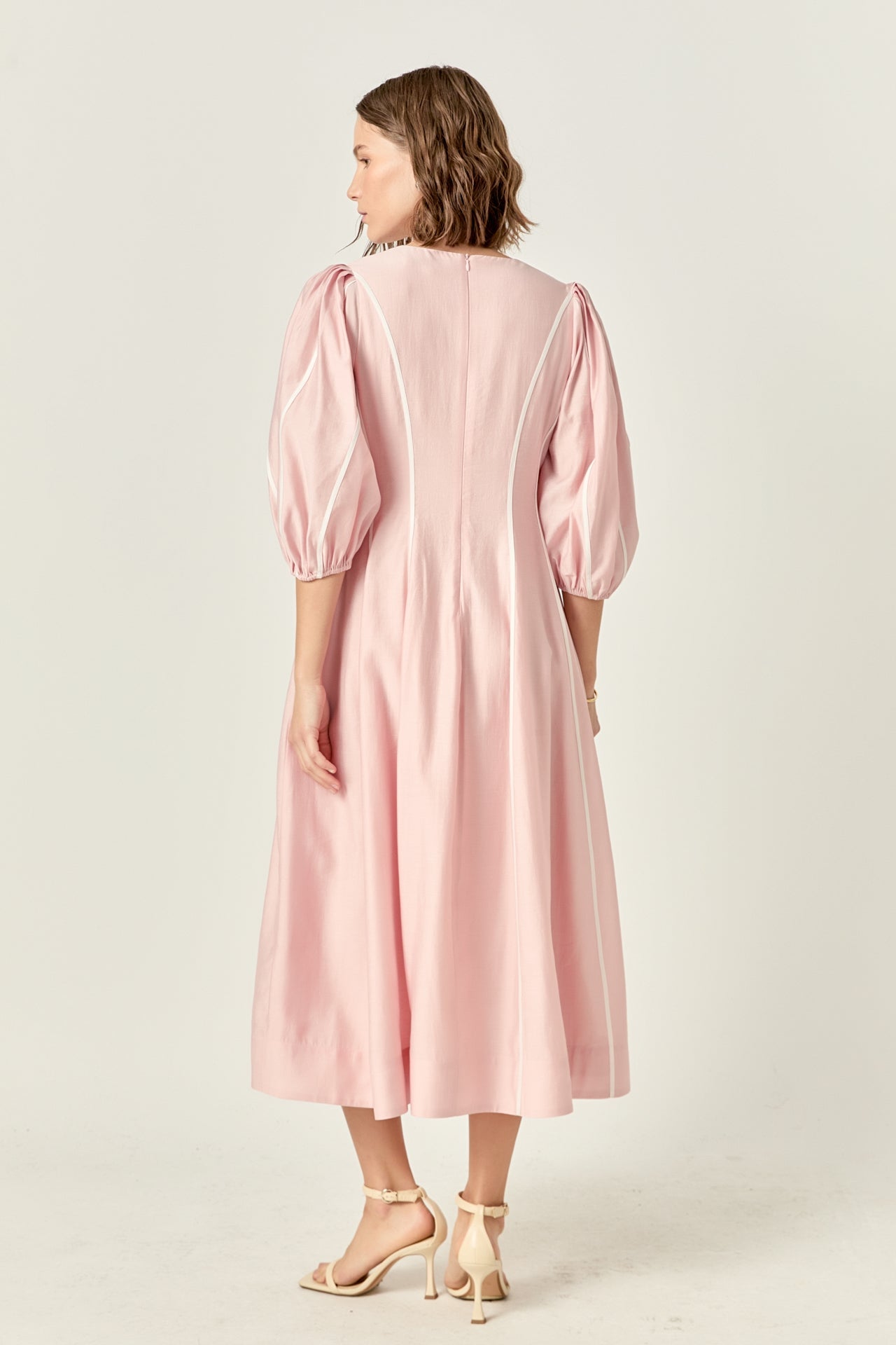 ENGLISH FACTORY - Contrast Binding Midi Dress - DRESSES available at Objectrare