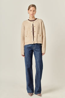 ENGLISH FACTORY - Textured Cardigan - SWEATERS & KNITS available at Objectrare