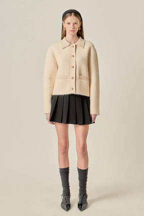 ENGLISH FACTORY - Contrast Placket Cardigan - SWEATERS & KNITS available at Objectrare