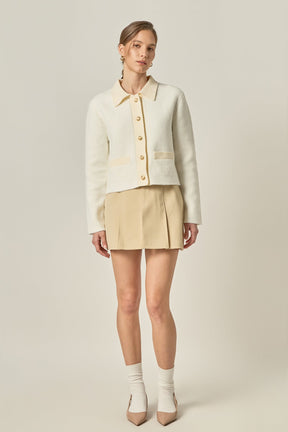 ENGLISH FACTORY - Contrast Placket Cardigan - SWEATERS & KNITS available at Objectrare