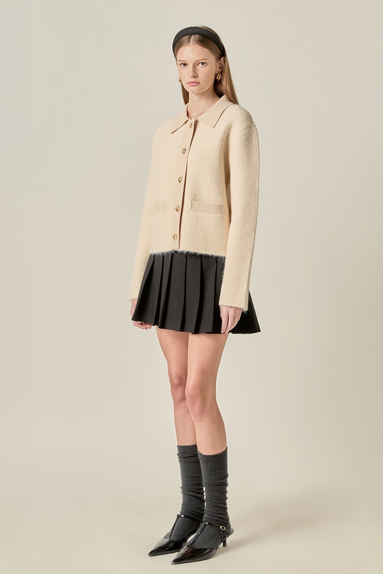 ENGLISH FACTORY - Contrast Placket Cardigan - SWEATERS & KNITS available at Objectrare