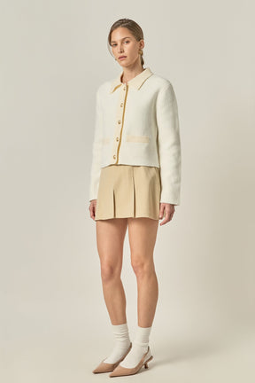 ENGLISH FACTORY - Contrast Placket Cardigan - SWEATERS & KNITS available at Objectrare