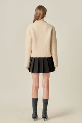 ENGLISH FACTORY - Contrast Placket Cardigan - SWEATERS & KNITS available at Objectrare