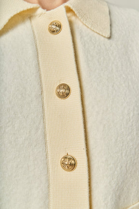 ENGLISH FACTORY - Contrast Placket Cardigan - SWEATERS & KNITS available at Objectrare