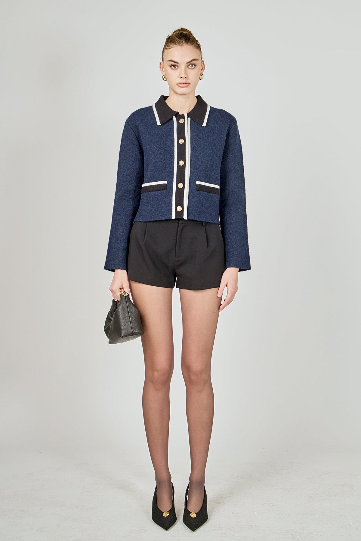 ENGLISH FACTORY - Contrast Placket Cardigan - SWEATERS & KNITS available at Objectrare