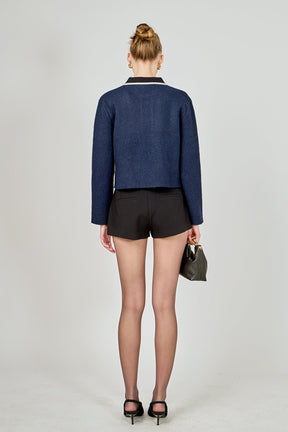 ENGLISH FACTORY - Contrast Placket Cardigan - SWEATERS & KNITS available at Objectrare