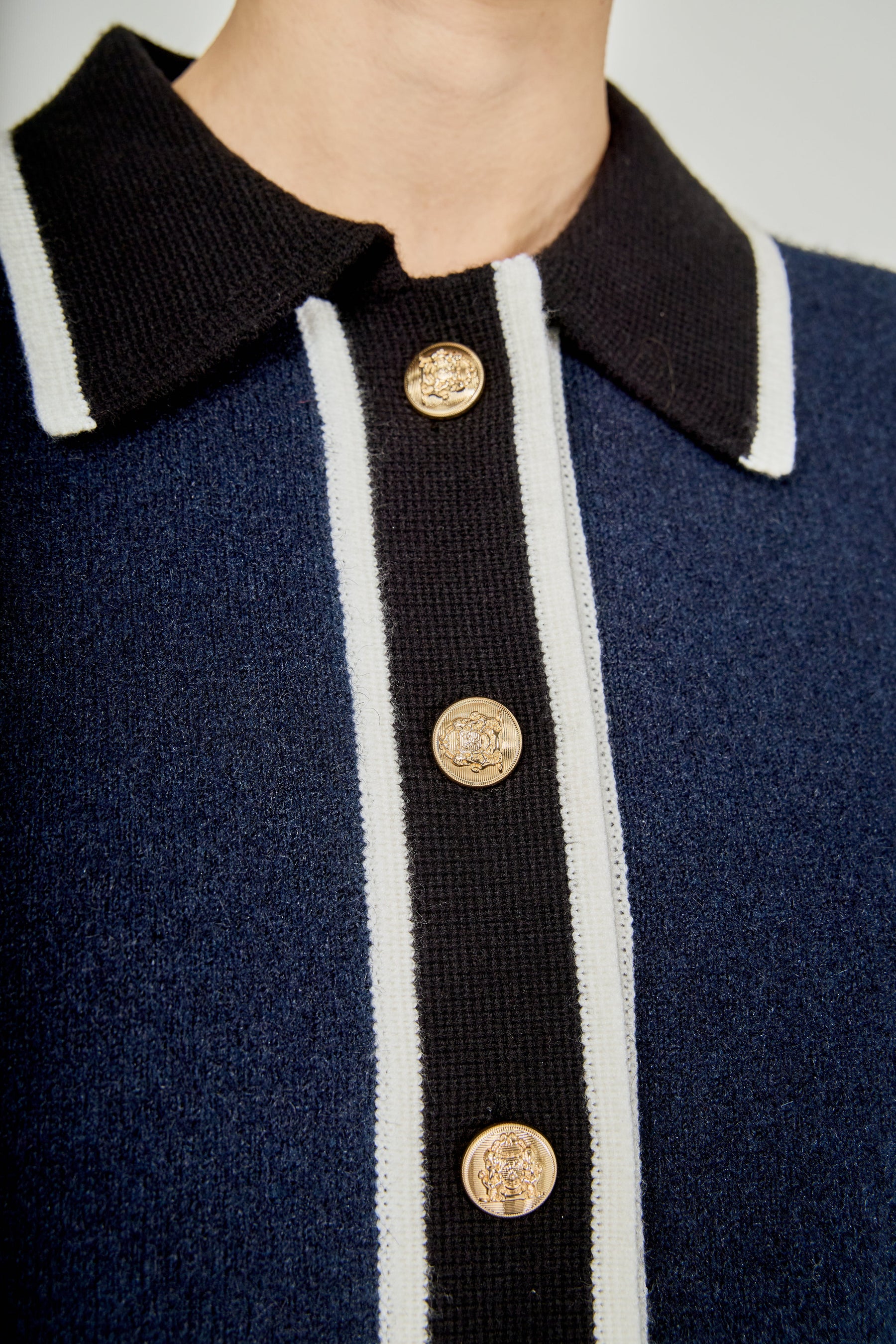 ENGLISH FACTORY - Contrast Placket Cardigan - SWEATERS & KNITS available at Objectrare