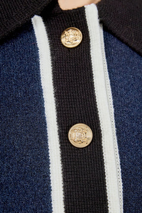 ENGLISH FACTORY - Contrast Placket Cardigan - SWEATERS & KNITS available at Objectrare