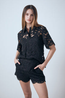 ENDLESS ROSE - Lace Half Sleeves Top - SHIRTS & BLOUSES available at Objectrare