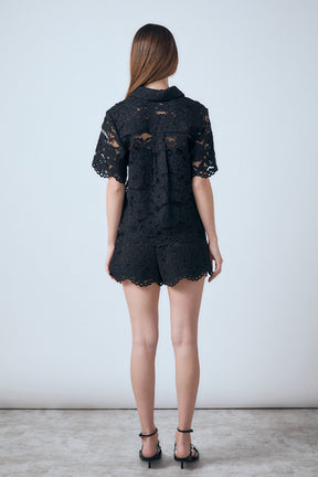 ENDLESS ROSE - Lace Half Sleeves Top - SHIRTS & BLOUSES available at Objectrare