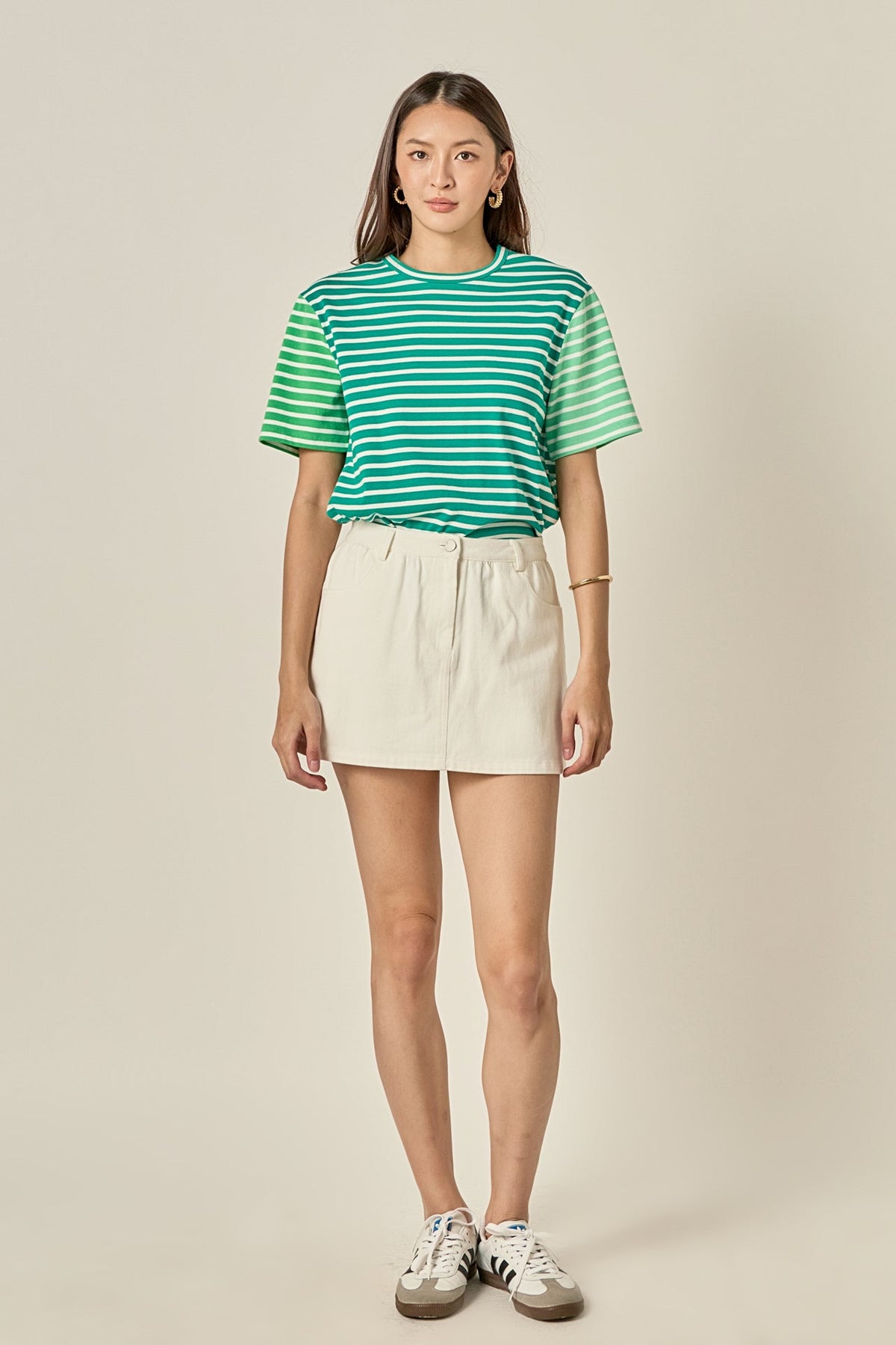 ENGLISH FACTORY - Stripe Color Block Short Sleeve Shirt - T-SHIRTS available at Objectrare