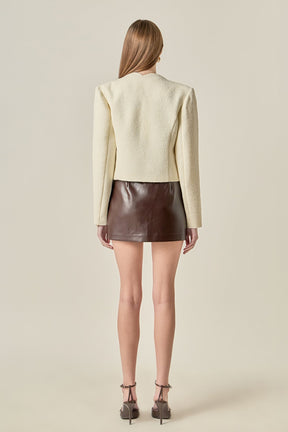 ENGLISH FACTORY - The Scallop-Edge Textured Blazer - JACKETS available at Objectrare