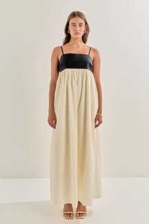 Colorblock Sleeveless Maxi Dress