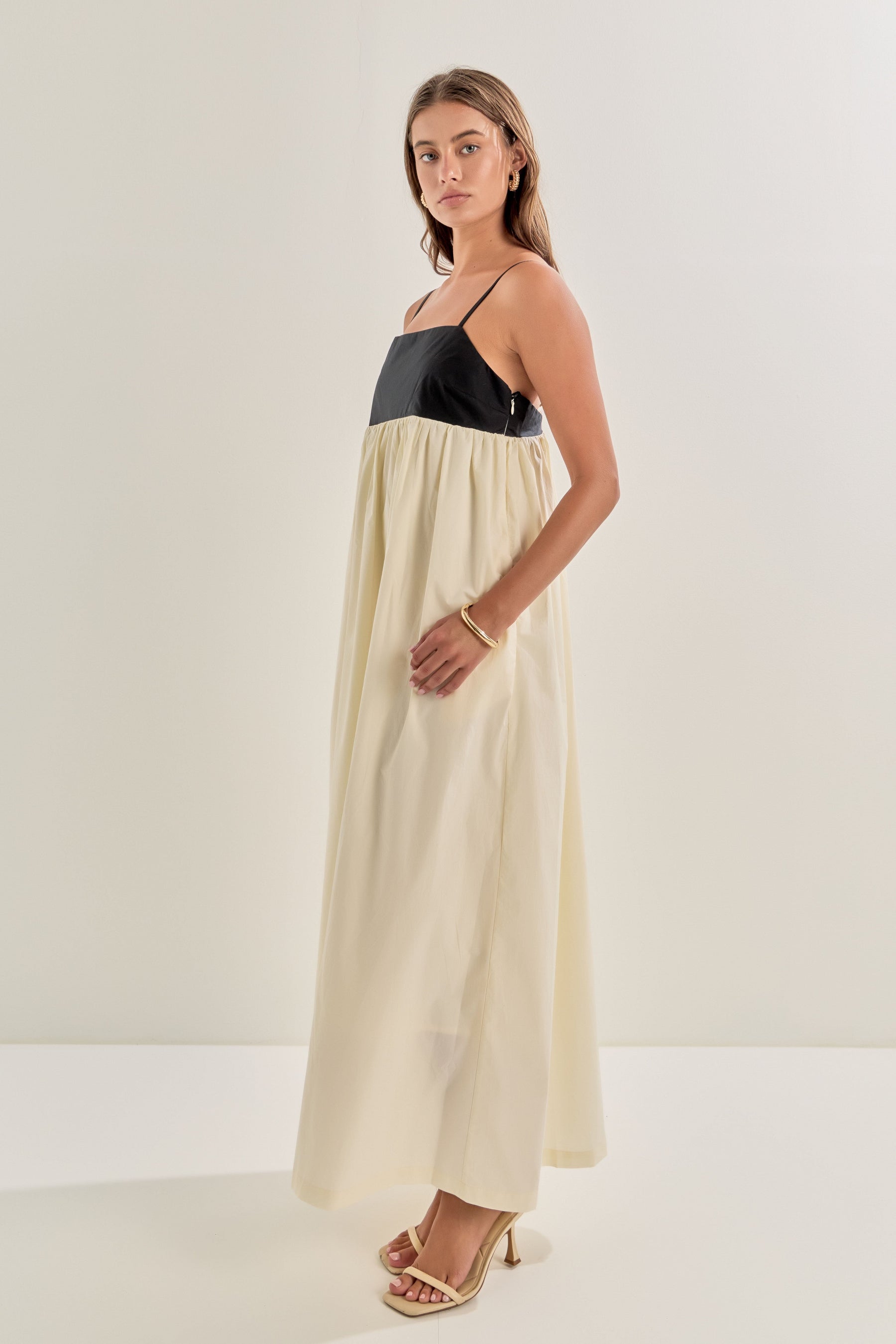 Colorblock Sleeveless Maxi Dress