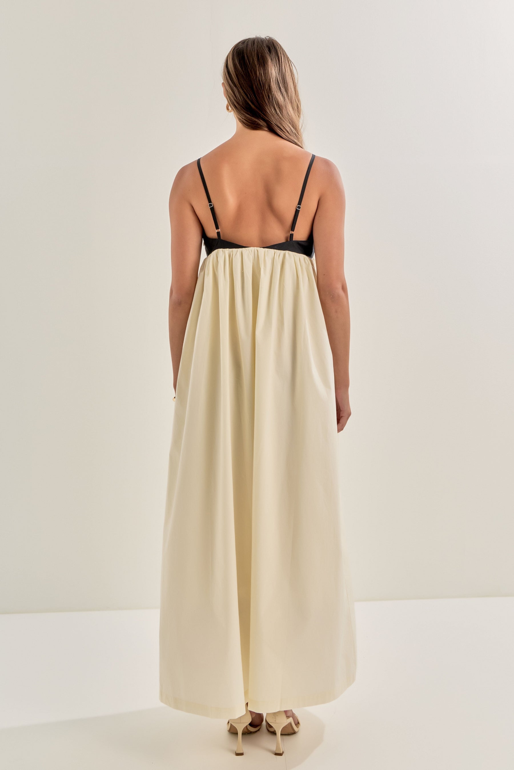 Colorblock Sleeveless Maxi Dress