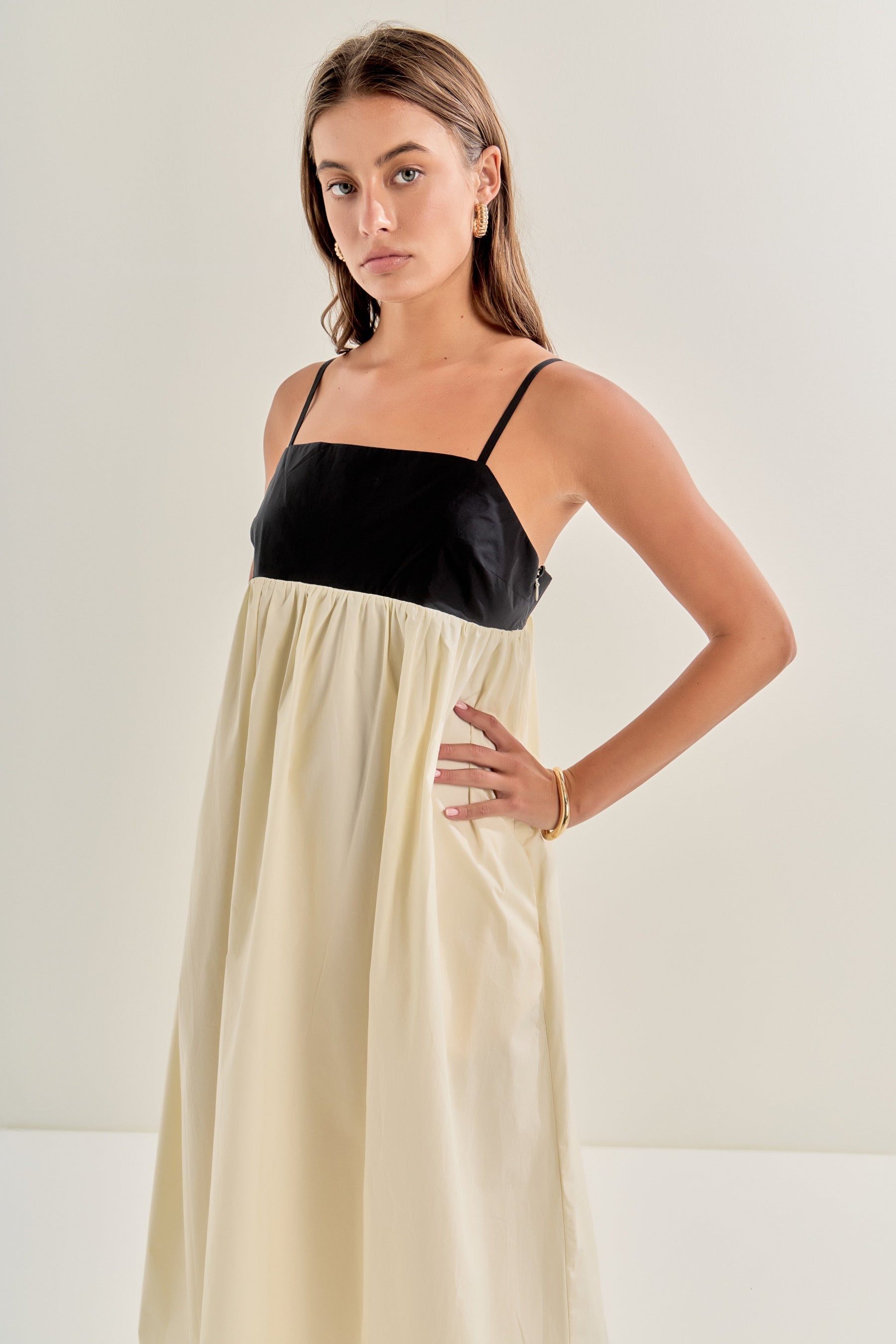 Colorblock Sleeveless Maxi Dress