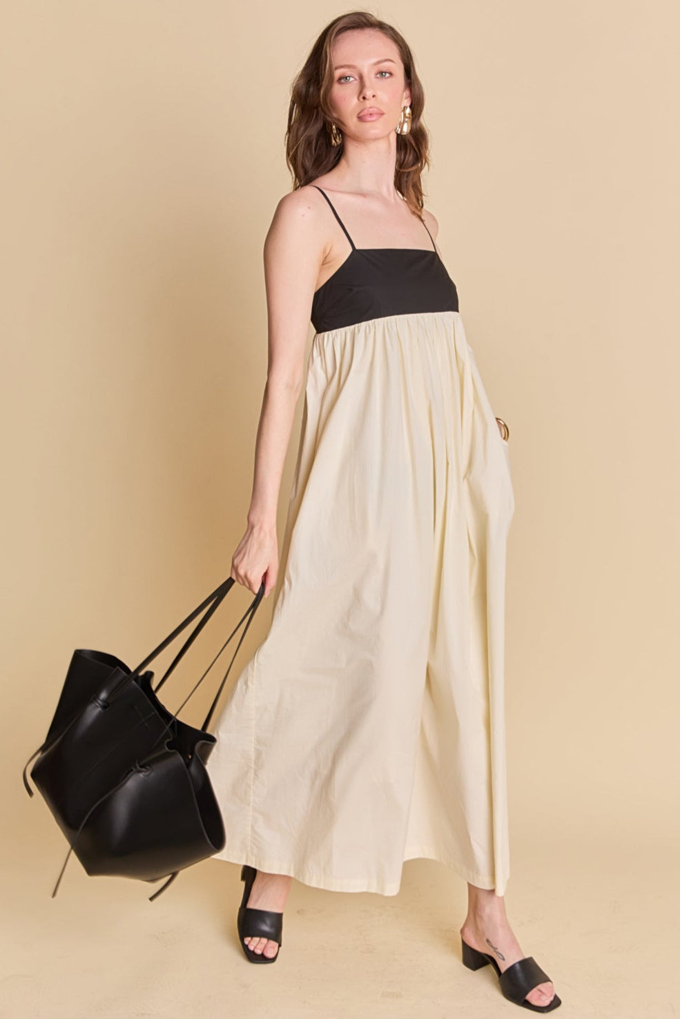 LA'VEN - Colorblock Sleeveless Maxi Dress - DRESSES available at Objectrare