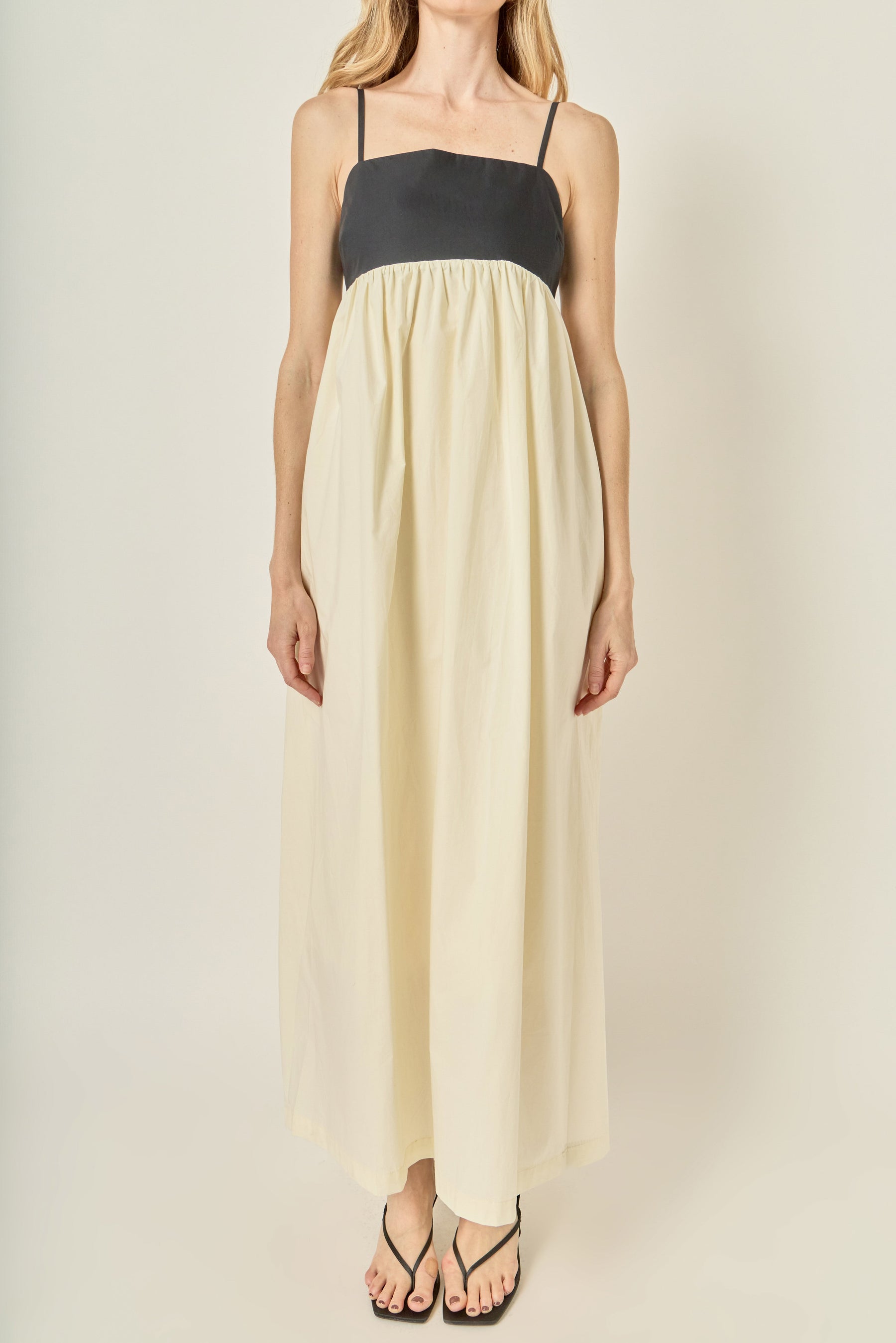 Colorblock Sleeveless Maxi Dress