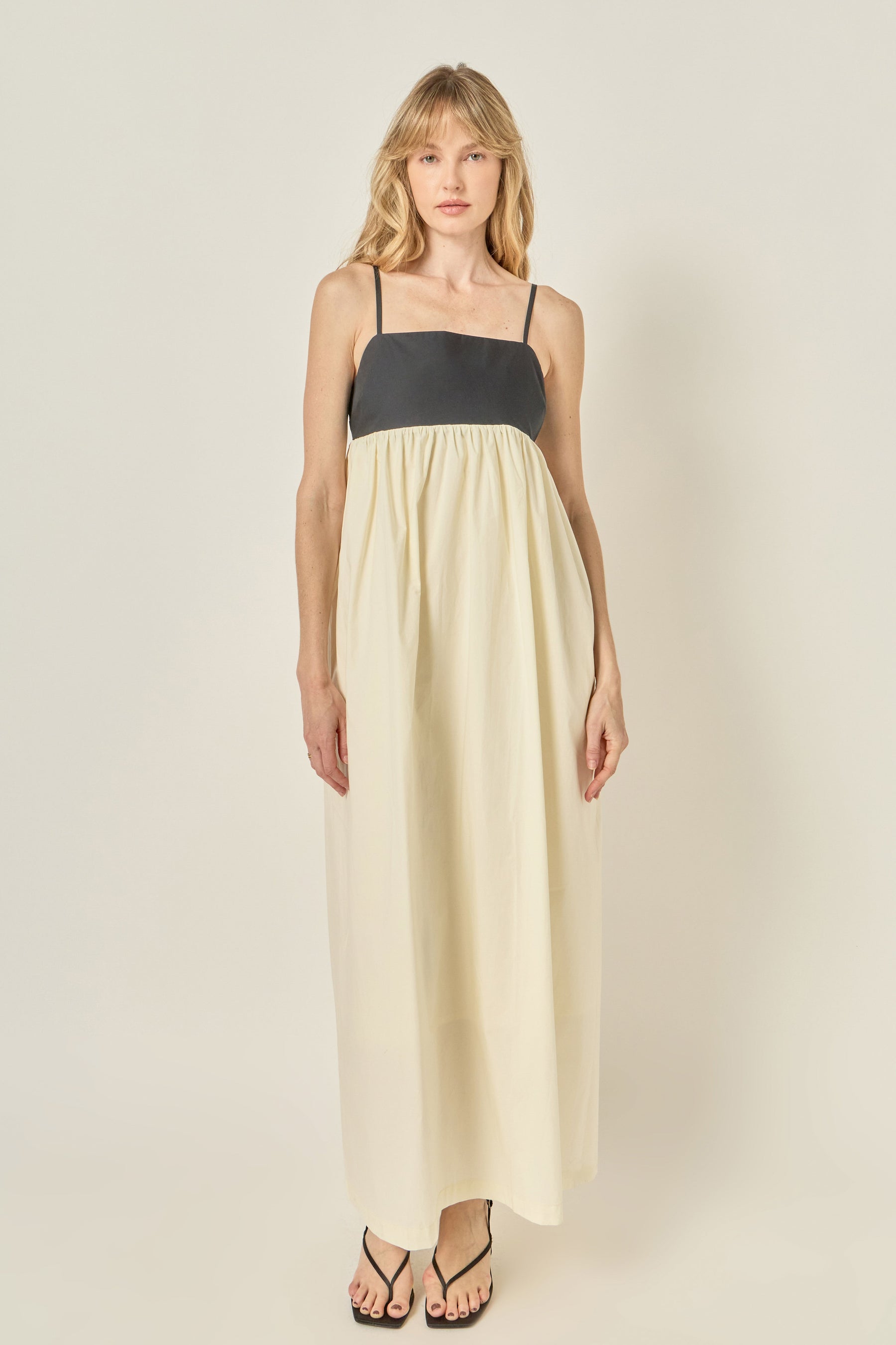 Colorblock Sleeveless Maxi Dress
