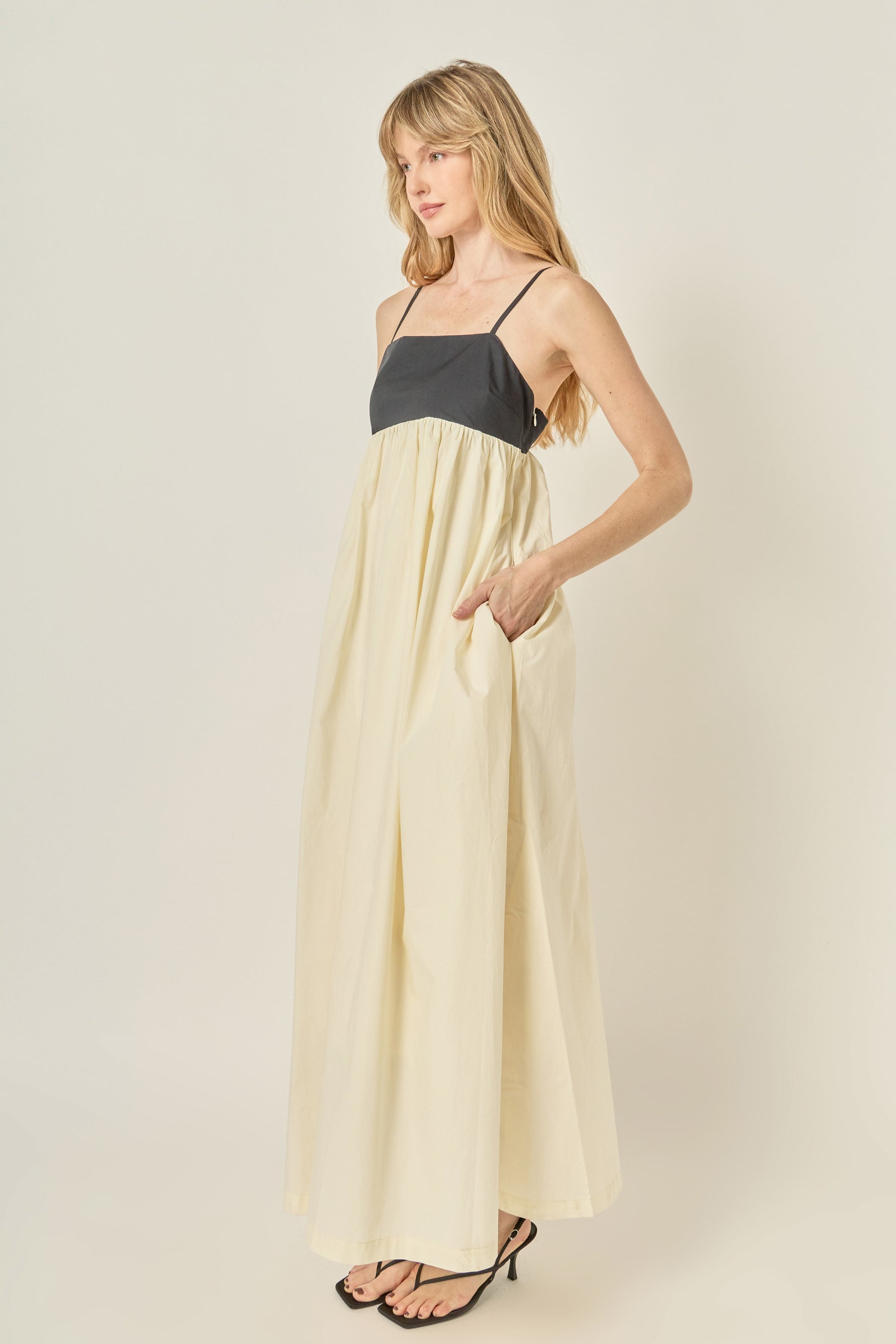 Colorblock Sleeveless Maxi Dress