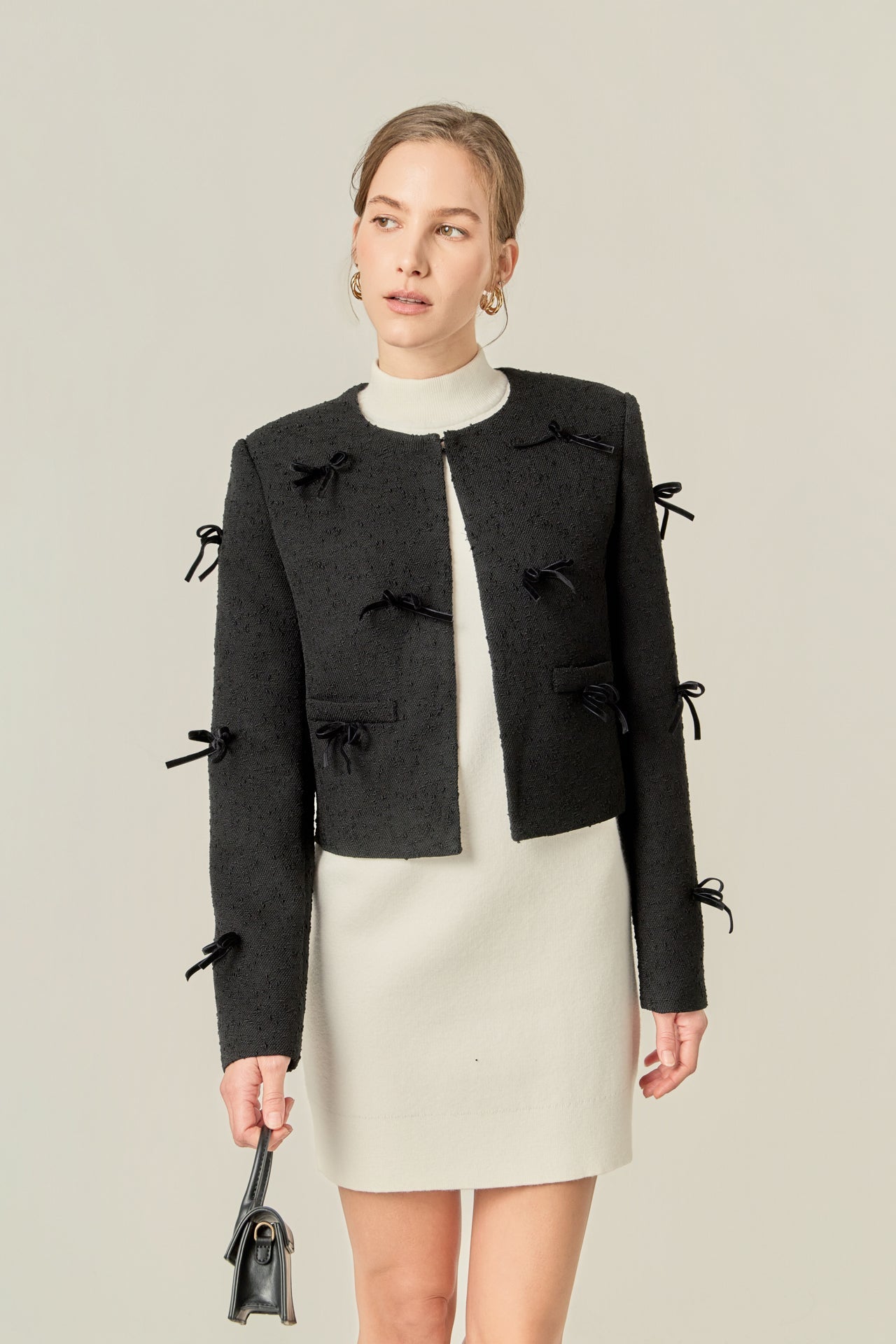 ENGLISH FACTORY - Woven Bow Jacket - JACKETS available at Objectrare