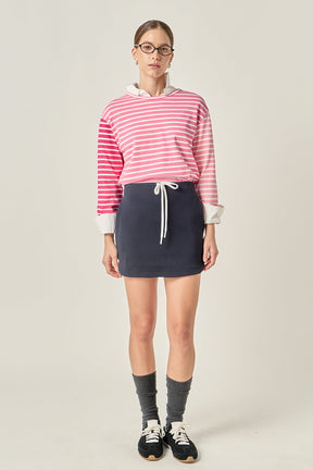 ENGLISH FACTORY - Stripe Colorblock Long Sleeve Tee - TOPS available at Objectrare