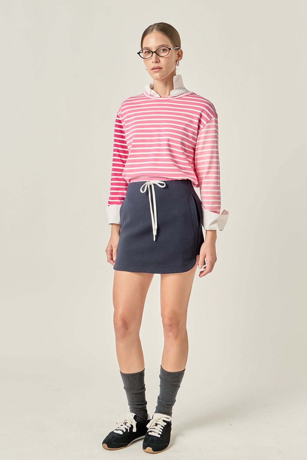 ENGLISH FACTORY - Stripe Colorblock Long Sleeve Tee - TOPS available at Objectrare