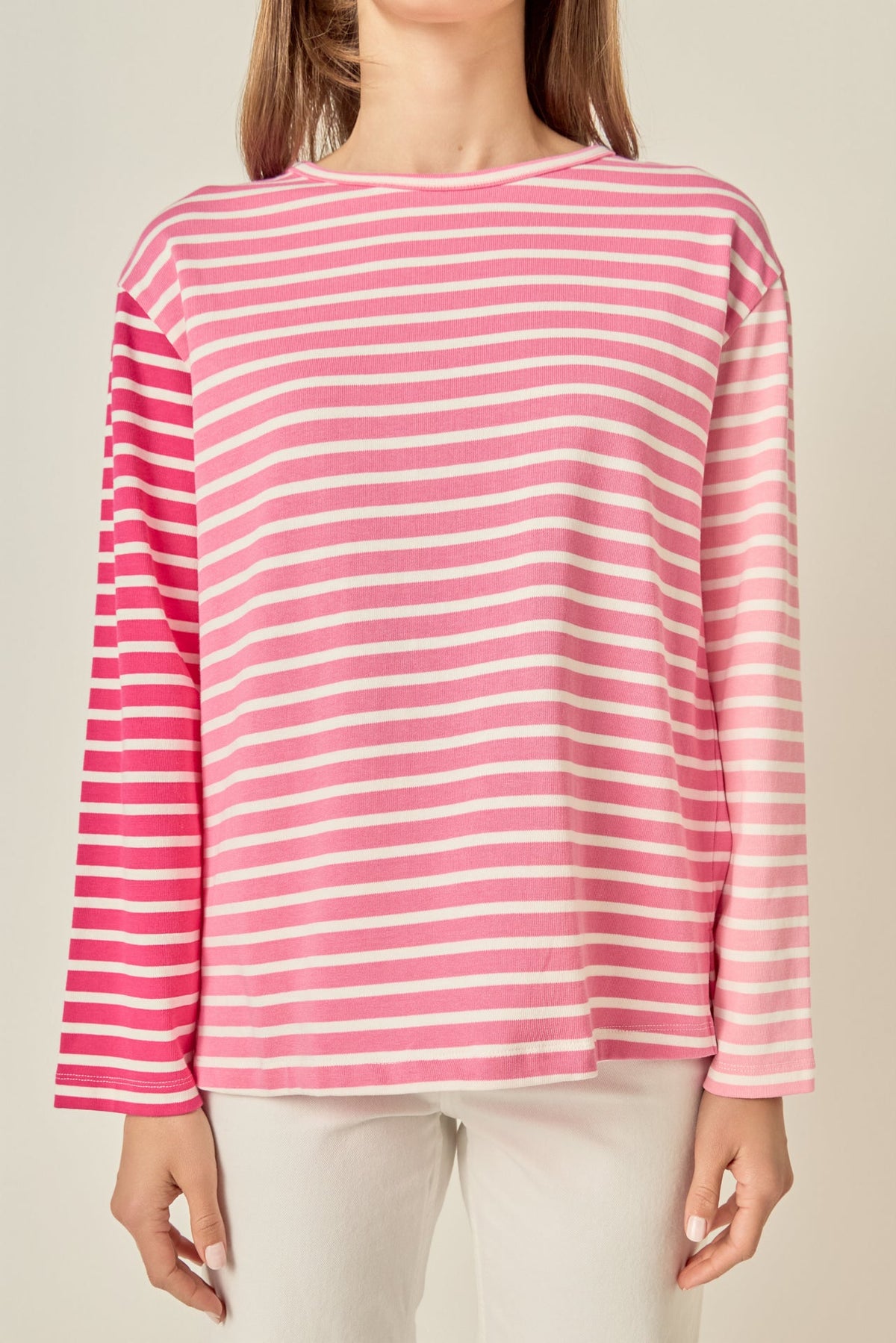 ENGLISH FACTORY - Stripe Colorblock Long Sleeve Tee - TOPS available at Objectrare