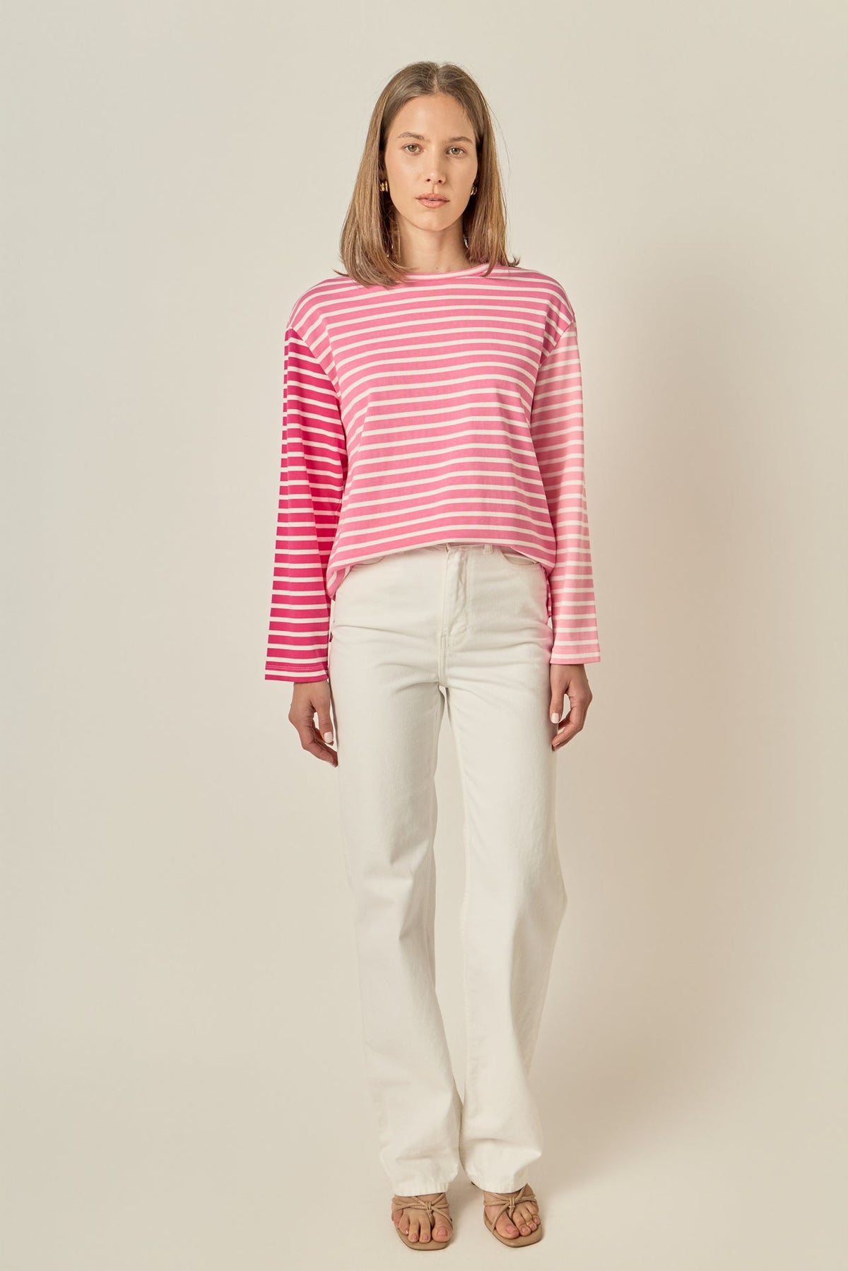 ENGLISH FACTORY - Stripe Colorblock Long Sleeve Tee - TOPS available at Objectrare