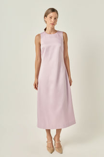 ENGLISH FACTORY - Satin Sleeveless Midi Dress - DRESSES available at Objectrare