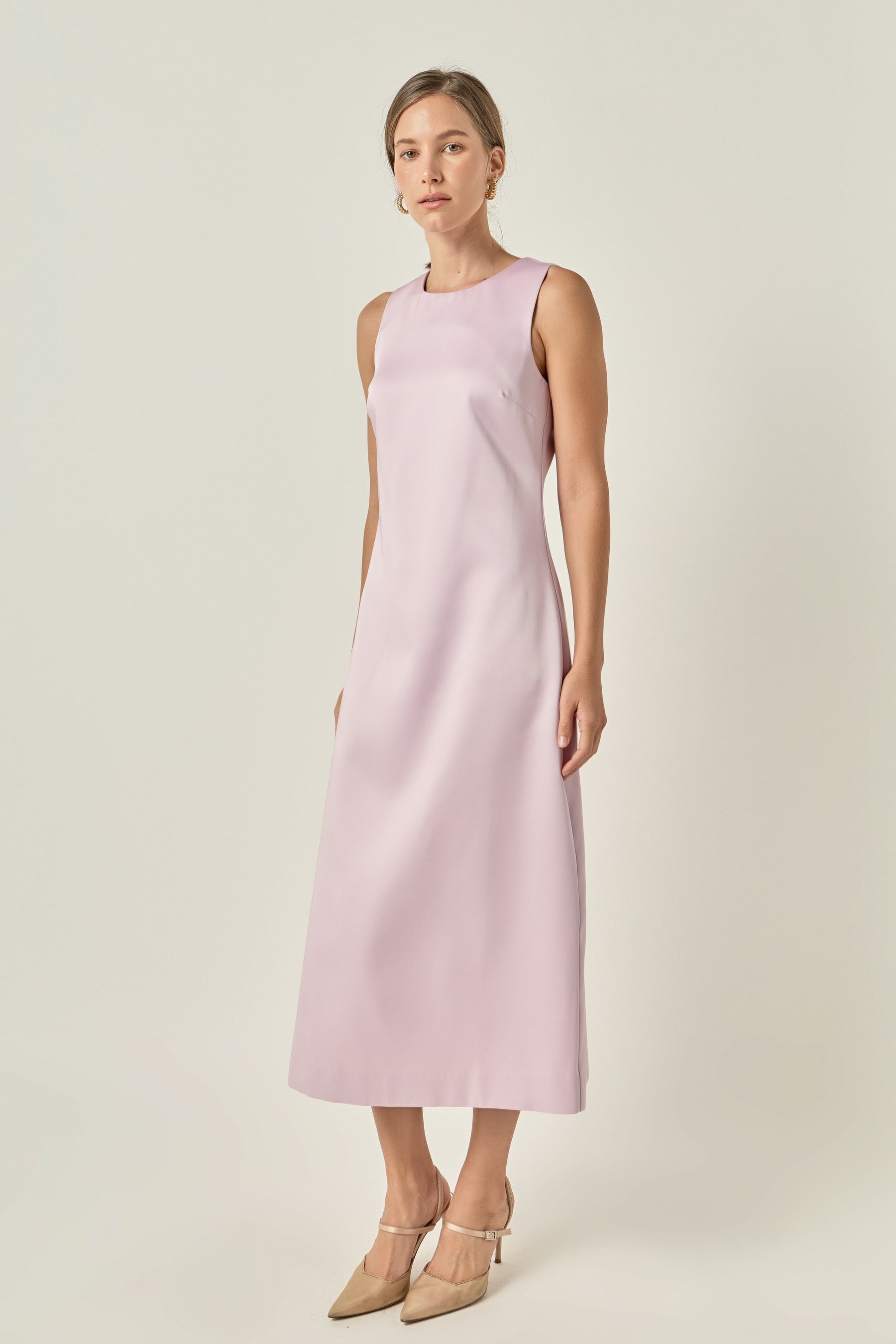 ENGLISH FACTORY - Satin Sleeveless Midi Dress - DRESSES available at Objectrare