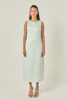 ENGLISH FACTORY - Satin Sleeveless Midi Dress - DRESSES available at Objectrare