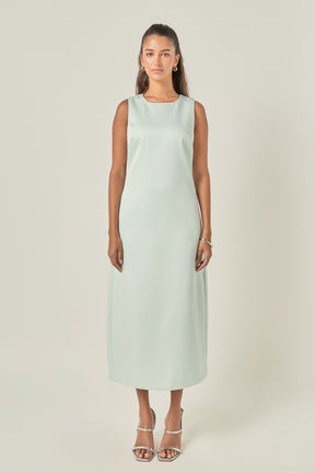 ENGLISH FACTORY - Satin Sleeveless Midi Dress - DRESSES available at Objectrare