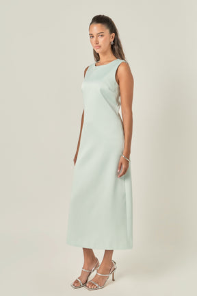 ENGLISH FACTORY - Satin Sleeveless Midi Dress - DRESSES available at Objectrare