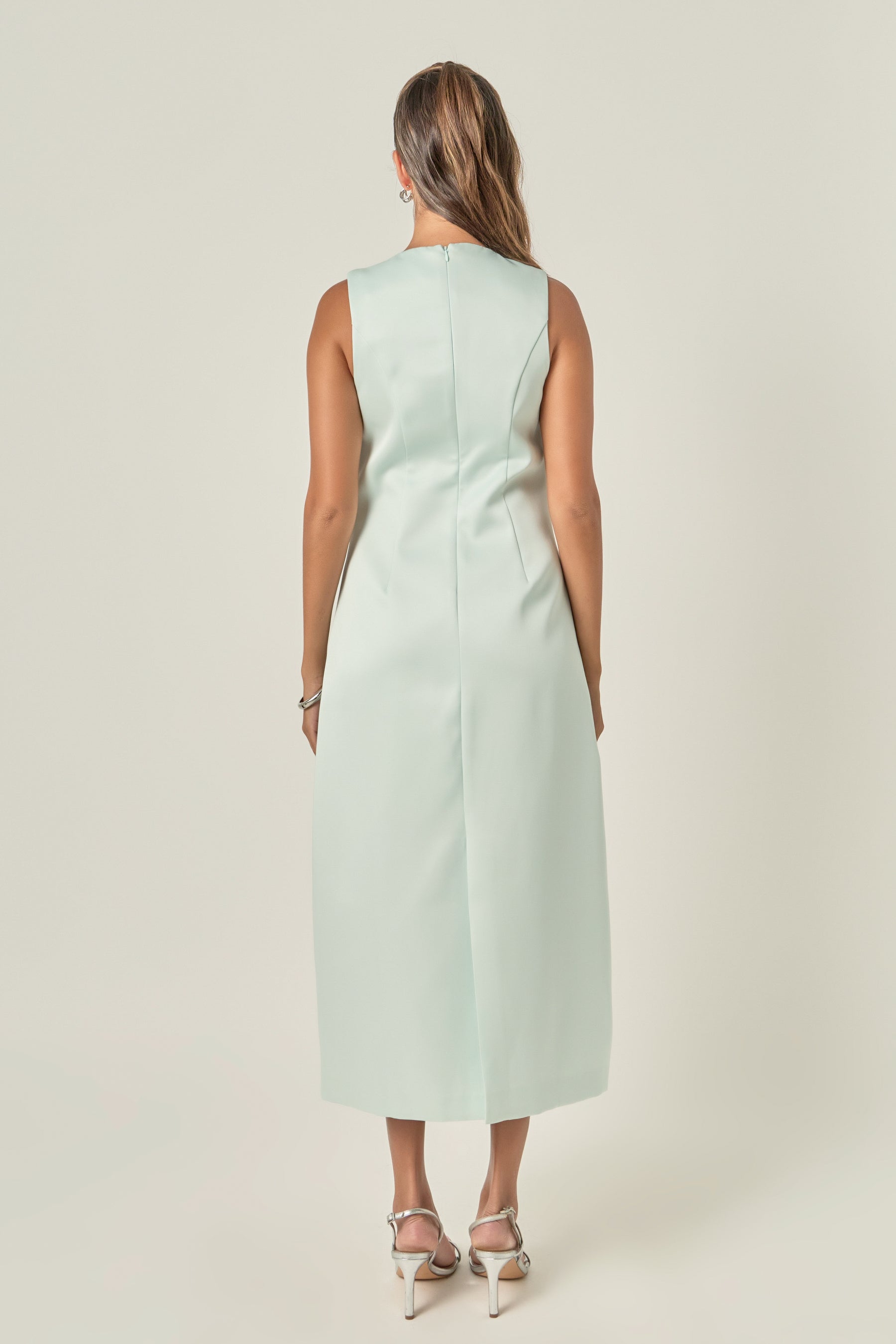 ENGLISH FACTORY - Satin Sleeveless Midi Dress - DRESSES available at Objectrare