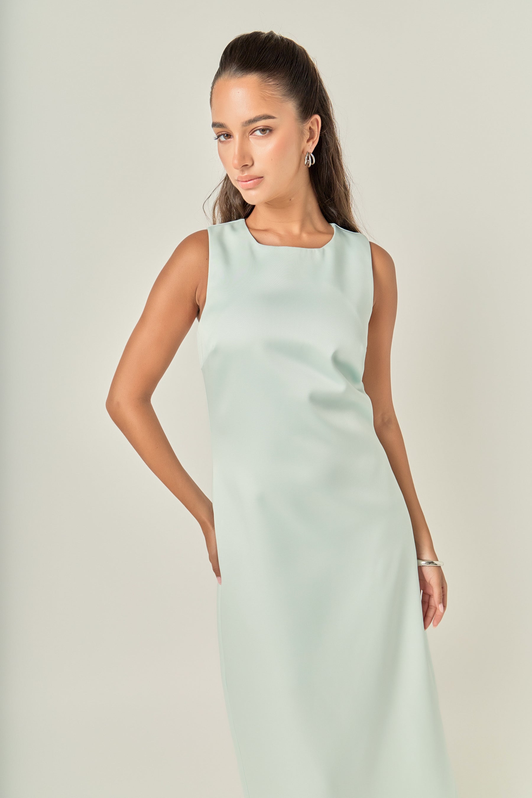 ENGLISH FACTORY - Satin Sleeveless Midi Dress - DRESSES available at Objectrare