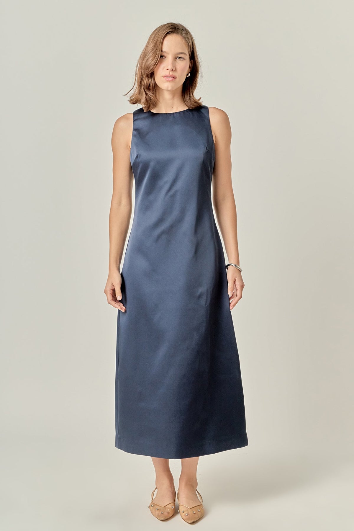 ENGLISH FACTORY - Satin Sleeveless Midi Dress - DRESSES available at Objectrare