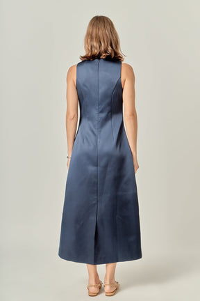 ENGLISH FACTORY - Satin Sleeveless Midi Dress - DRESSES available at Objectrare