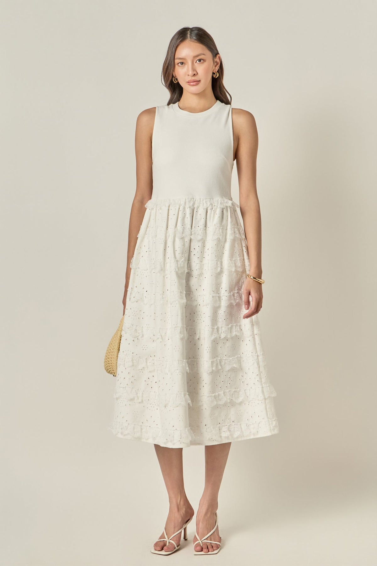 ENGLISH FACTORY - Mixed Media Midi Dress - DRESSES available at Objectrare