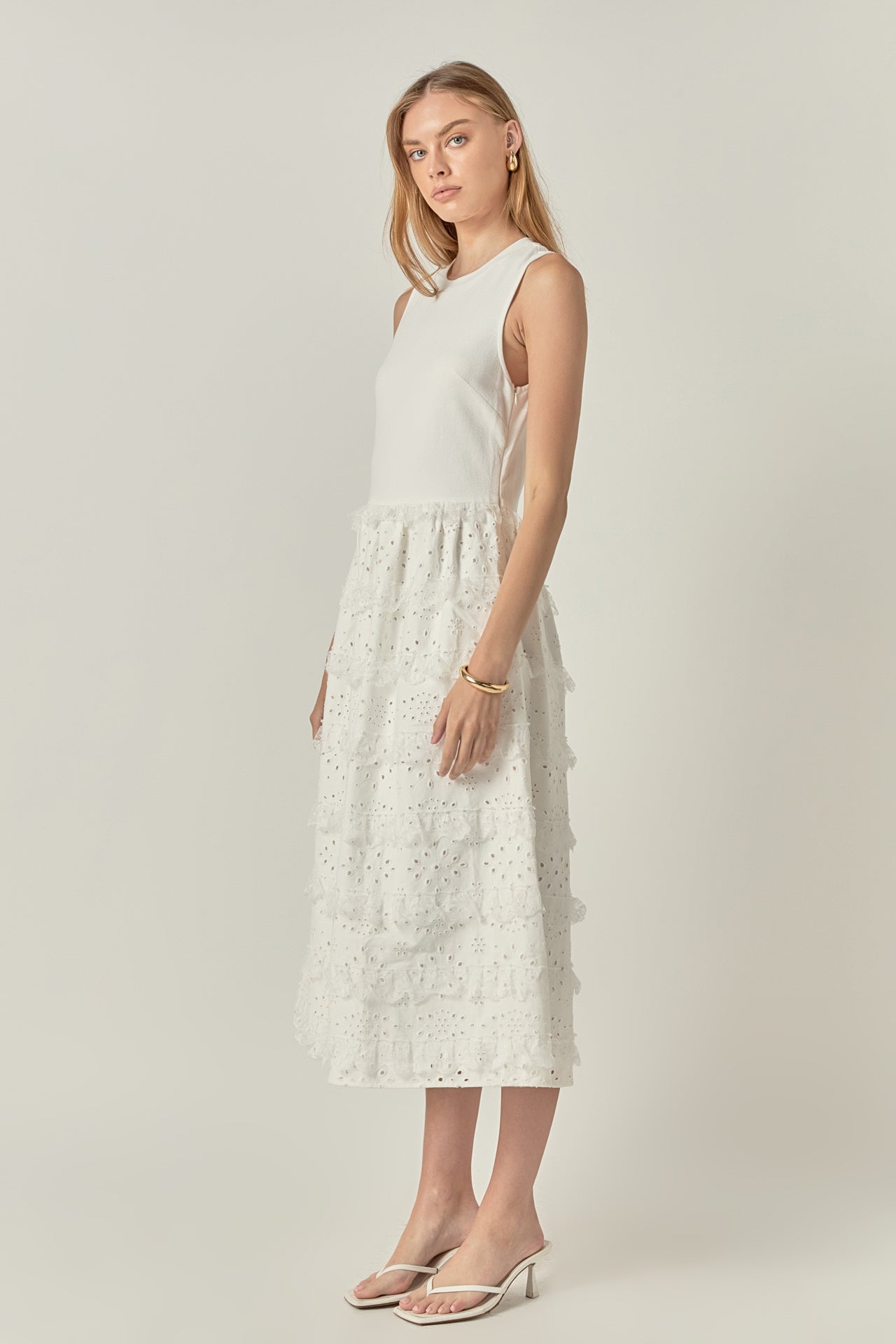 ENGLISH FACTORY - Mixed Media Midi Dress - DRESSES available at Objectrare