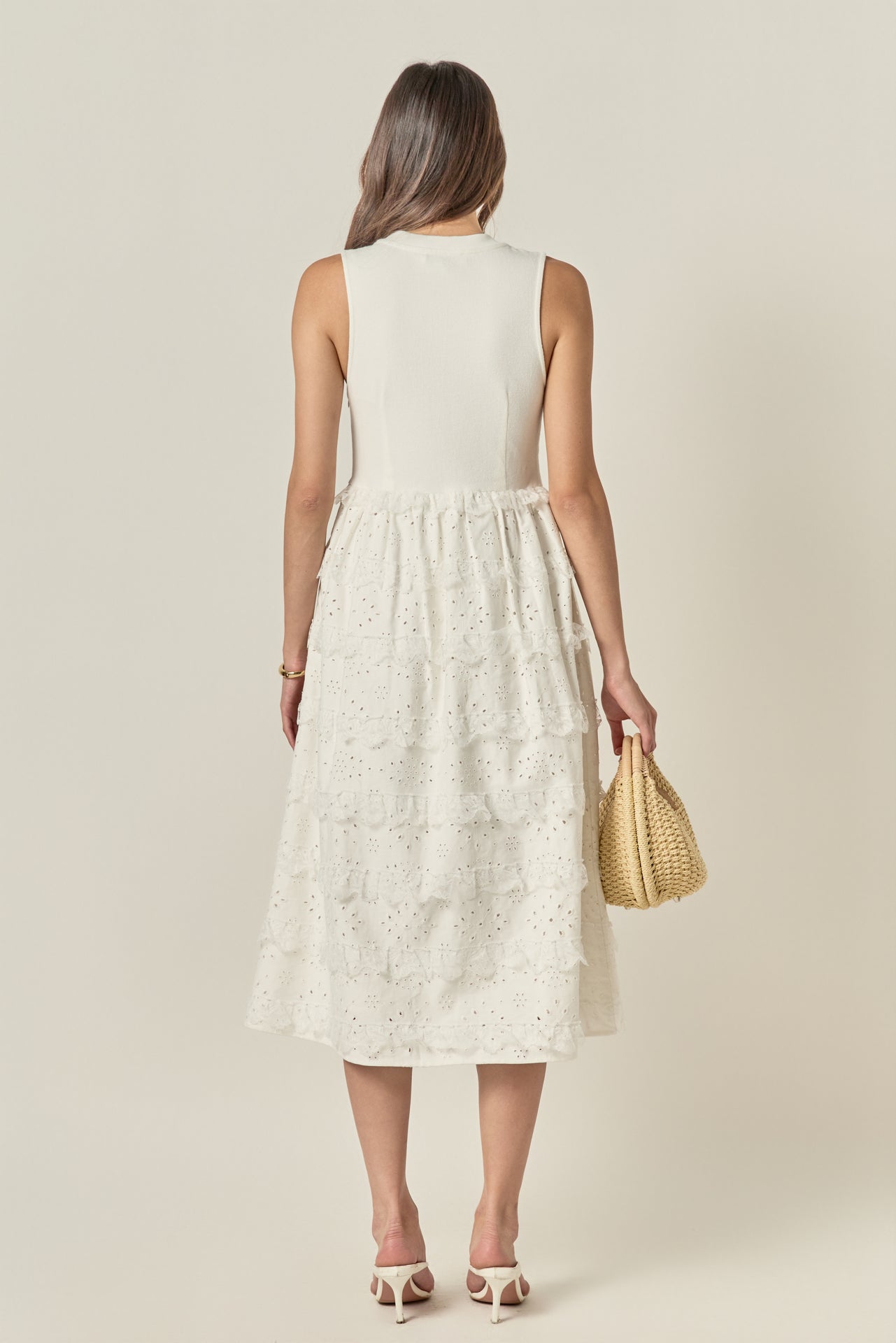ENGLISH FACTORY - Mixed Media Midi Dress - DRESSES available at Objectrare