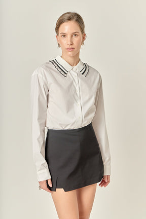 ENGLISH FACTORY - Collar Pointed Shirt - TOPS available at Objectrare