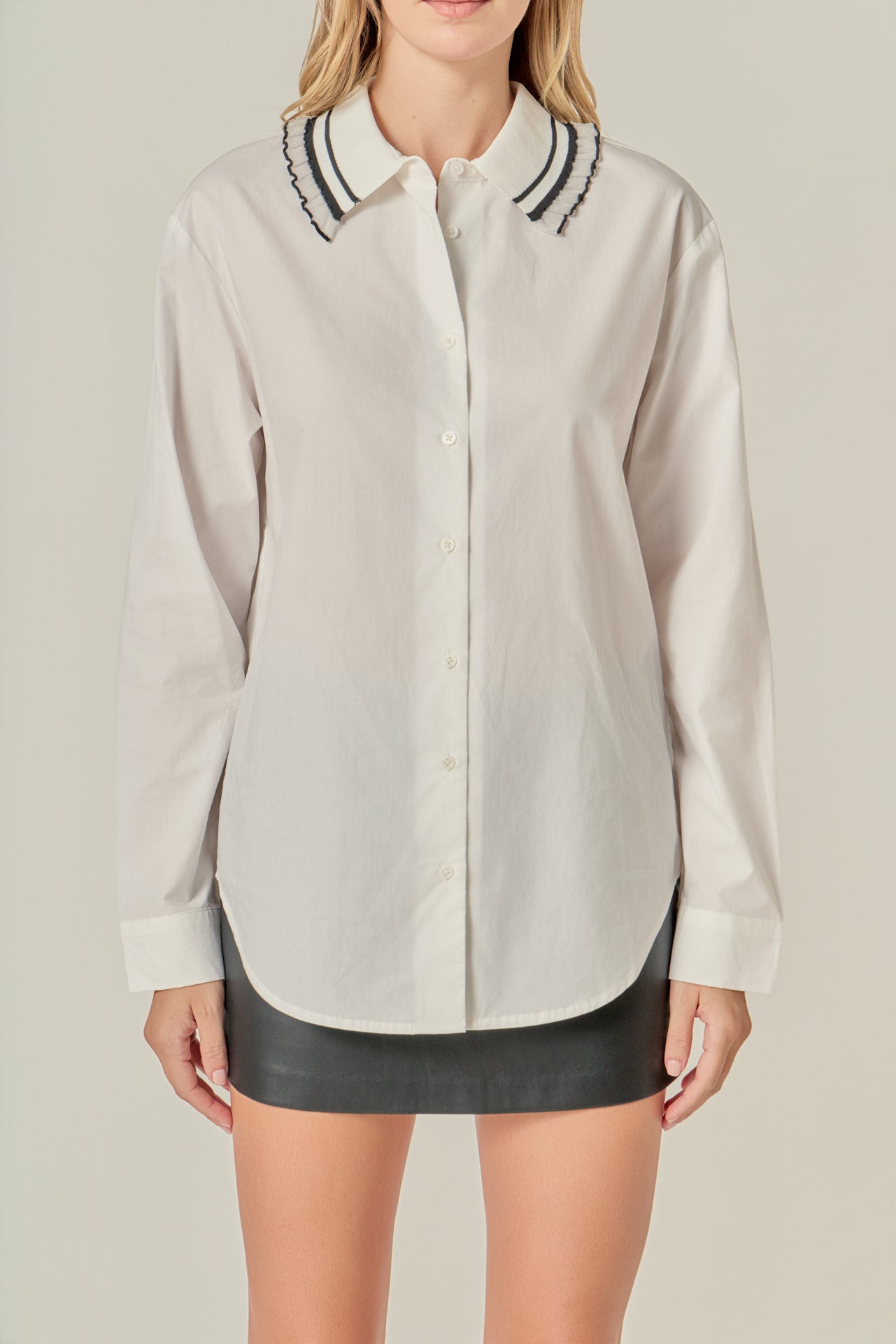 ENGLISH FACTORY - Collar Pointed Shirt - TOPS available at Objectrare