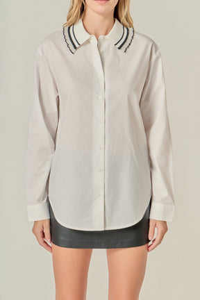 ENGLISH FACTORY - Collar Pointed Shirt - TOPS available at Objectrare