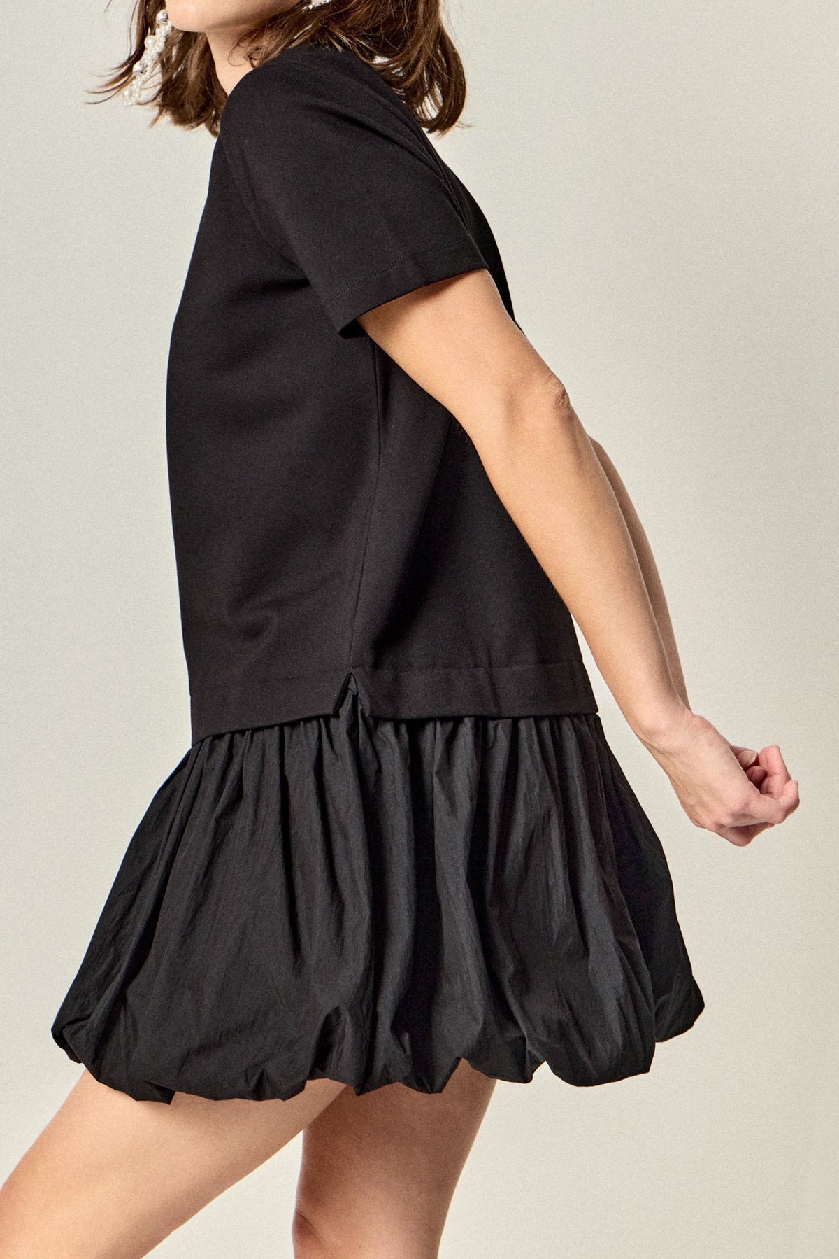 Bubble Mixed Media Mini Dress