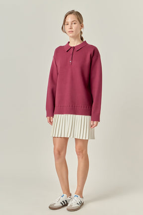 ENGLISH FACTORY - Polo Mixed Media Mini Dress - DRESSES available at Objectrare