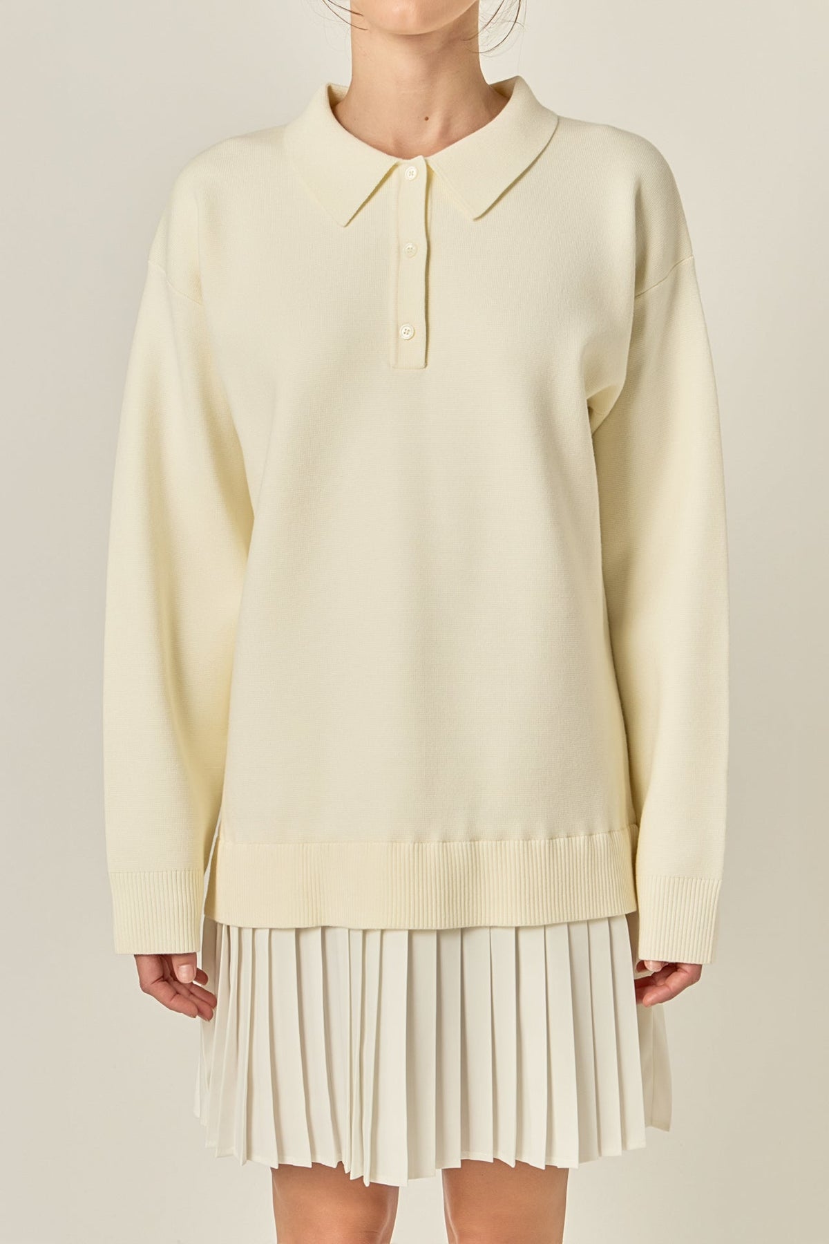 ENGLISH FACTORY - Polo Mixed Media Mini Dress - DRESSES available at Objectrare