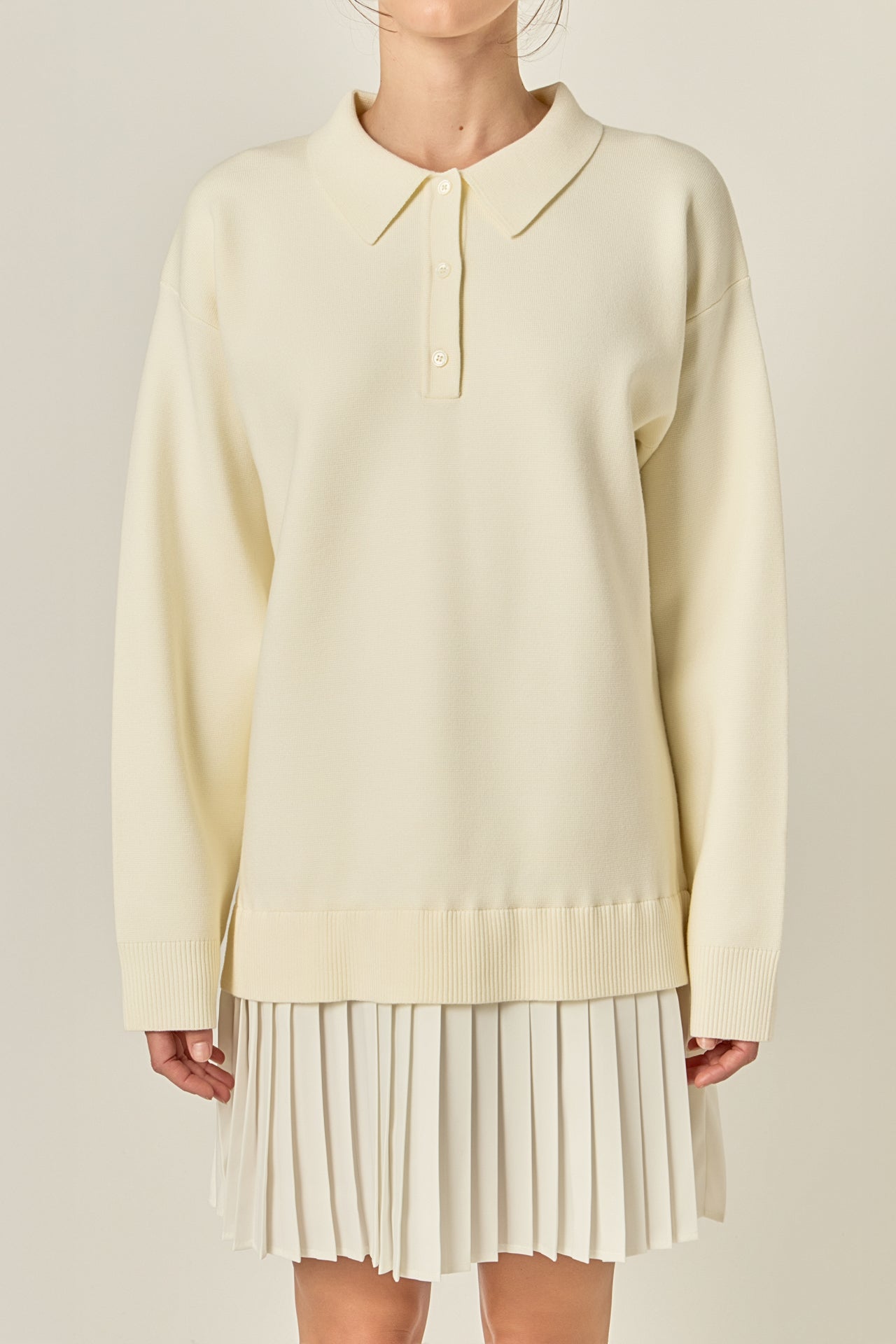 ENGLISH FACTORY - Polo Mixed Media Mini Dress - DRESSES available at Objectrare