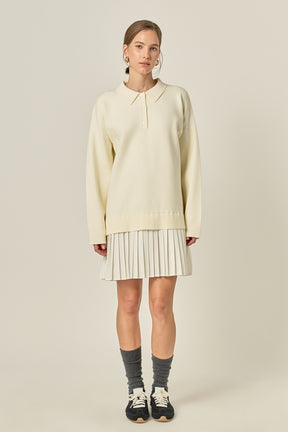 Polo Mixed Media Mini Dress