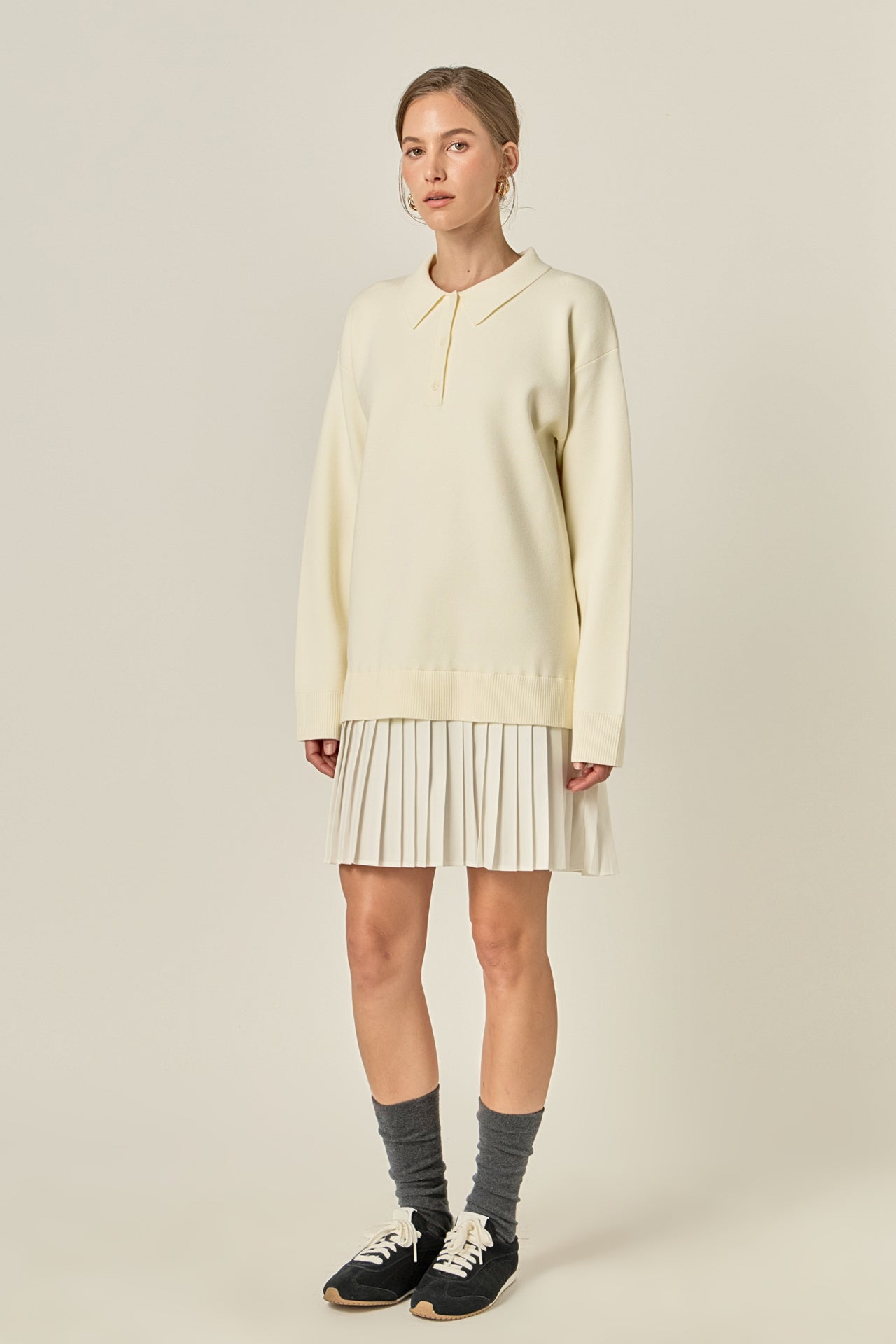 ENGLISH FACTORY - Polo Mixed Media Mini Dress - DRESSES available at Objectrare